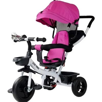 Lean Toys Rower Trójkołowy Pro300 Różowy + Baldachim Z Filtrem Uv Lean Toys Rower Trójkołowy Pro300 Różowy + Baldachim Z Filtrem Uv