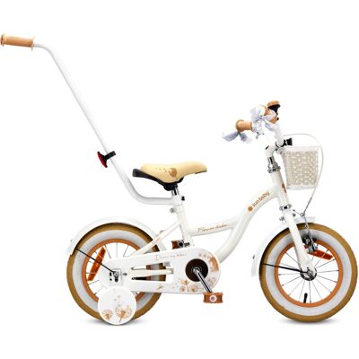 Rowerek Dziecięcy Rower Dla Dziewczynki 12 Cali Koszyk Prowadnik Kółka Boczne Flower Bike Dmuchawiec Biało Beżowy Sun Baby Rowerek Dziecięcy Rower Dla Dziewczynki 12 Cali Koszyk Prowadnik Kółka Boczne Flower Bike Dmuchawiec Biało Beżowy Sun Baby