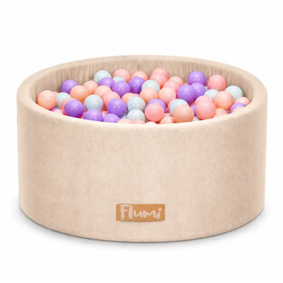 Flumi Suchy Basen Z Piłeczkami 90x40 Cm 200 Piłek Kulek W Zestawie, Beżowy Flumi Suchy Basen Z Piłeczkami 90x40 Cm 200 Piłek Kulek W Zestawie, Beżowy