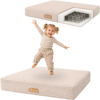 Trampolina Dla Dzieci Do Domu, Miękki Materac Poduszka Do Skakania, Zdejmowany Pokrowiec, 110 X 71 X 15,5 Cm, Beżowy, Flumi Trampolina Dla Dzieci Do Domu, Miękki Materac Poduszka Do Skakania, Zdejmowany Pokrowiec, 110 X 71 X 15,5 Cm, Beżowy, Flumi