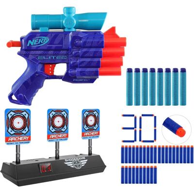Zestaw Nerf Elite 2.0 Prospect Qs-4 Wild Edition F5404 + Tarcza Na 3 Cele + 30 Strzałek Zestaw Nerf Elite 2.0 Prospect Qs-4 Wild Edition F5404 + Tarcza Na 3 Cele + 30 Strzałek