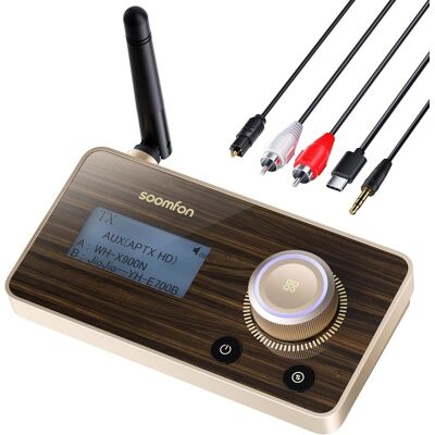 Inny producent Adapter Bluetooth 5.2 odbiornik nadajnik Soomfon B9203A AUX RCA 3w1 Inny producent Adapter Bluetooth 5.2 odbiornik nadajnik Soomfon B9203A AUX RCA 3w1