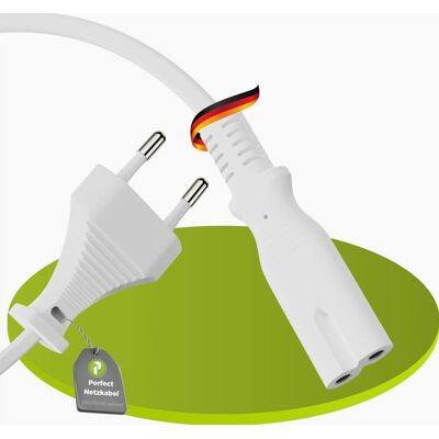Inny producent Kabel Zasilający 3m Biały Euro C7 Gruby Solidny Do Tv Konsoli Sprzętu Inny producent Kabel Zasilający 3m Biały Euro C7 Gruby Solidny Do Tv Konsoli Sprzętu