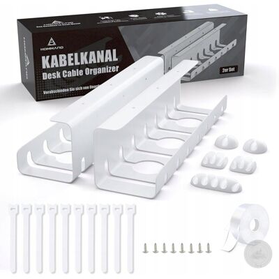 Inny producent KANAŁ KABLOWY POD BIURKO ZESTAW 2 SZT ORGANIZER KABLI STALOWY BIAŁY Inny producent KANAŁ KABLOWY POD BIURKO ZESTAW 2 SZT ORGANIZER KABLI STALOWY BIAŁY