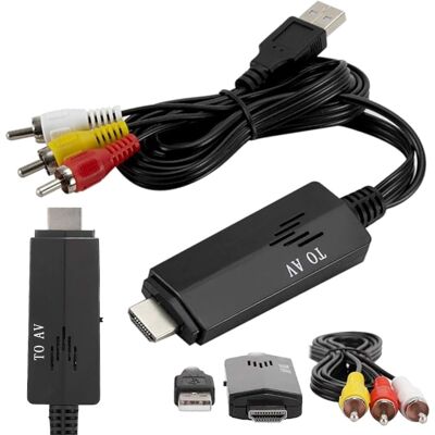 ARTHON Konwerter z HDMI na AV chinch USB męskie na męskie adapter obrazu i dźwięku ARTHON Konwerter z HDMI na AV chinch USB męskie na męskie adapter obrazu i dźwięku