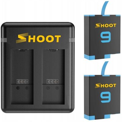 SHOOT Ładowarka + 2x Bateria Akumulator GoPro HERO 9 10 SHOOT Ładowarka + 2x Bateria Akumulator GoPro HERO 9 10