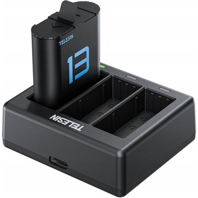 Ładowarka USB + 2x akumulator Bateria do GoPro Hero 13 Black Telesin Ładowarka USB + 2x akumulator Bateria do GoPro Hero 13 Black Telesin
