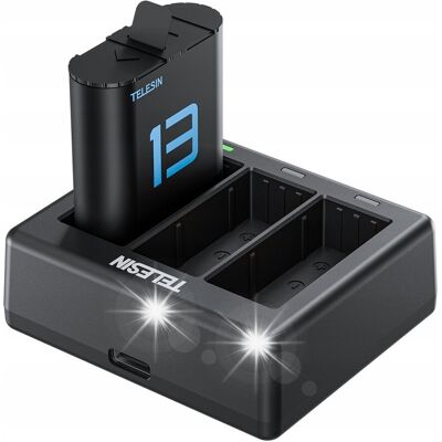Inny producent Ładowarka Usb + 2x Akumulator Bateria Do Gopro Hero 13 Black / Telesin Inny producent Ładowarka Usb + 2x Akumulator Bateria Do Gopro Hero 13 Black / Telesin