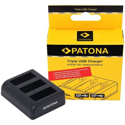 Ładowarka potrójna PATONA do GoPro Hero 9 10 11 - Akcesorium kamery Ładowarka potrójna PATONA do GoPro Hero 9 10 11 - Akcesorium kamery