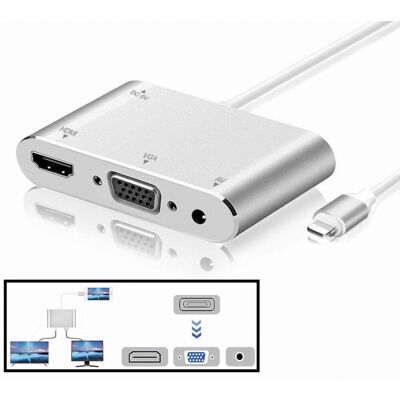 Inny producent Przejściówka LIGHTNING na HDMI / VGA + jack 3,5mm pod TV Inny producent Przejściówka LIGHTNING na HDMI / VGA + jack 3,5mm pod TV