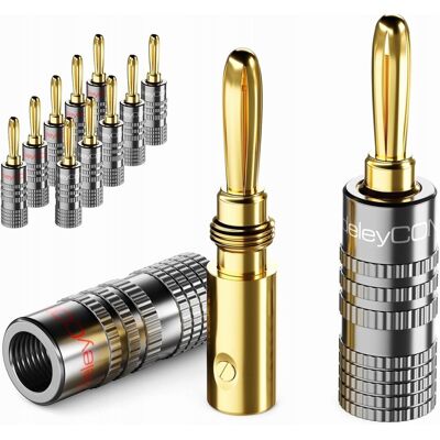 Inny producent WTYKI BANANOWE 12 SZTUK POZŁACANE UNIWERSALNE DO KABLI AUDIO Inny producent WTYKI BANANOWE 12 SZTUK POZŁACANE UNIWERSALNE DO KABLI AUDIO