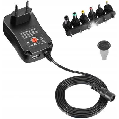 Inny producent Zasilacz uniwersalny regulowany 3-12V 1A 12W USB 5V 2,1A IPW-NTS1000G2 Inny producent Zasilacz uniwersalny regulowany 3-12V 1A 12W USB 5V 2,1A IPW-NTS1000G2