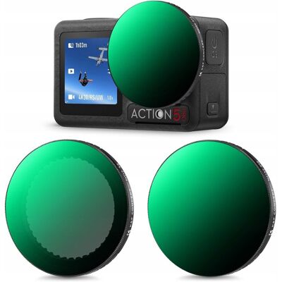 Zestaw 2x Filtr Szary Regulowany Nd2-32 + Nd32-512 Dji Osmo Action 3 4 5 Pro / Sku.2359 Zestaw 2x Filtr Szary Regulowany Nd2-32 + Nd32-512 Dji Osmo Action 3 4 5 Pro / Sku.2359