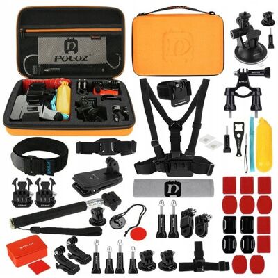 Zestaw uchwytów i mocowań Puluz PKT26 Combo Kits (53 in1) orange Zestaw uchwytów i mocowań Puluz PKT26 Combo Kits (53 in1) orange