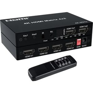 Inny producent HDMI Matrix 4x2 4K HDCP Rozdzielacz + Pilot Toslink Jack Inny producent HDMI Matrix 4x2 4K HDCP Rozdzielacz + Pilot Toslink Jack