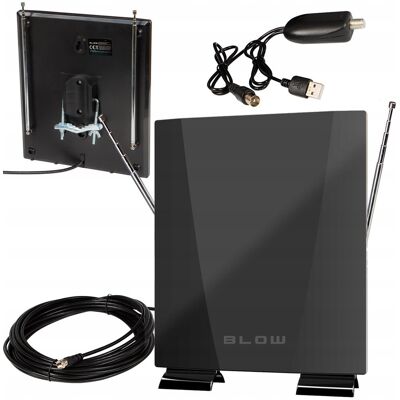 Blow AKTYWNA ANTENA POKOJOWA ZEWNĘNTRZNA DVBT2 TV FHD 4K MUX-8 LTE WZMACNIACZ Blow AKTYWNA ANTENA POKOJOWA ZEWNĘNTRZNA DVBT2 TV FHD 4K MUX-8 LTE WZMACNIACZ