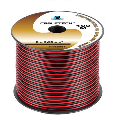 Cabletech Kabel głośnikowy 0,35mm czarno-czerwony Cabletech Kabel głośnikowy 0,35mm czarno-czerwony