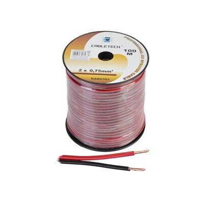 Kabel głośnikowy 0,75mm CU czarno-czerwony 100m Cabletech Kabel głośnikowy 0,75mm CU czarno-czerwony 100m Cabletech