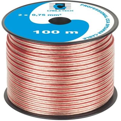 Kabel głośnikowy 100m 2x0,75mm CCA rolka Cabletech Kabel głośnikowy 100m 2x0,75mm CCA rolka Cabletech