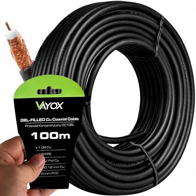 VAYOX Kabel Koncentryczny Żel Przewód Ziemny Miedź 100M VAYOX Kabel Koncentryczny Żel Przewód Ziemny Miedź 100M