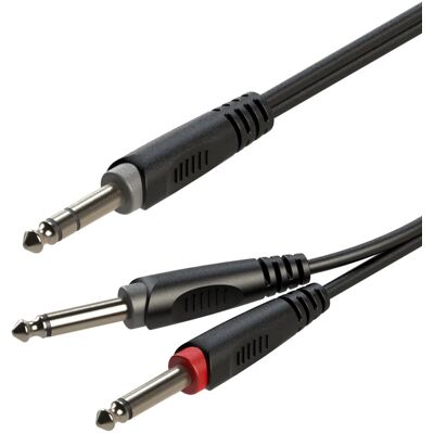 Roxtone Kabel audio 6m Wtyk Jack 6.3mm Stereo 2x Wtyk Jack 6.3mm Mono RAYC100L6 Roxtone Kabel audio 6m Wtyk Jack 6.3mm Stereo 2x Wtyk Jack 6.3mm Mono RAYC100L6