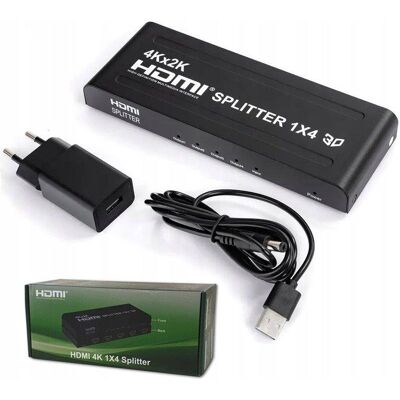 Spacetronik Rozgałęźnik HDMI 1/4 Splitter 4x TV Rozdzielacz Sygnału HD 4K 1080 Spliter Spacetronik Rozgałęźnik HDMI 1/4 Splitter 4x TV Rozdzielacz Sygnału HD 4K 1080 Spliter