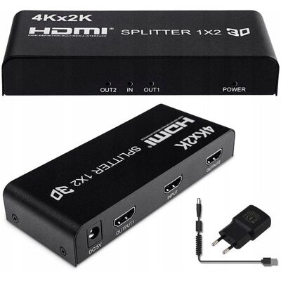 Spacetronik Rozgałęźnik HDMI 2.0 1/2 Splitter 1x2 TV Rozdzielacz Sygnału HD 4K 60Hz HDR Spacetronik Rozgałęźnik HDMI 2.0 1/2 Splitter 1x2 TV Rozdzielacz Sygnału HD 4K 60Hz HDR