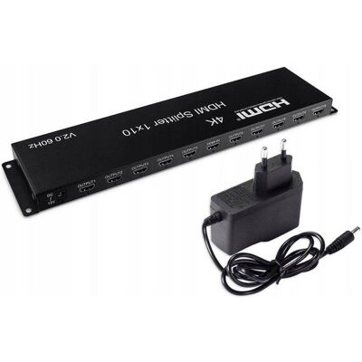 Spacetronik Rozgałęźnik HDMI v2.0 1/10 Splitter 10x TV Rozdzielacz Sygnału HD 4K HDR Spacetronik Rozgałęźnik HDMI v2.0 1/10 Splitter 10x TV Rozdzielacz Sygnału HD 4K HDR