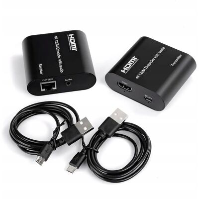 Spacetronik Transmiter HDMI do LAN 4K@30Hz wtyk audio Jack 3,5mm KONWERTER sygnału 120m Spacetronik Transmiter HDMI do LAN 4K@30Hz wtyk audio Jack 3,5mm KONWERTER sygnału 120m