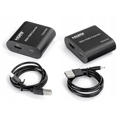 Spacetronik Transmiter HDMI LAN Przedłużacz Extender 1080p 60m Nadajnik Odbiornik + USB Spacetronik Transmiter HDMI LAN Przedłużacz Extender 1080p 60m Nadajnik Odbiornik + USB