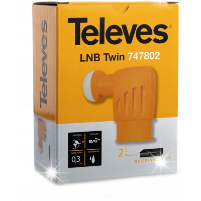 Inny producent Konwerter Satelitarny TWIN podwójny Televes HD 4K LNB 2 Wyjścia Anteny SAT Inny producent Konwerter Satelitarny TWIN podwójny Televes HD 4K LNB 2 Wyjścia Anteny SAT