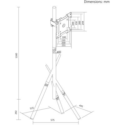 MACLEAN UCHWYT / STOJAK PODŁOGOWY DO TV, 27-55', MAX. VESA 200X200, MAX. 60KG MC-181 W MACLEAN UCHWYT / STOJAK PODŁOGOWY DO TV, 27-55', MAX. VESA 200X200, MAX. 60KG MC-181 W