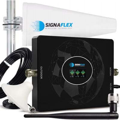 Signaflex Wzmacniacz Sygnału Telefonu Gsm 2g Internetu 3g 4g Lte Zestaw + Anteny 10m Signaflex Wzmacniacz Sygnału Telefonu Gsm 2g Internetu 3g 4g Lte Zestaw + Anteny 10m