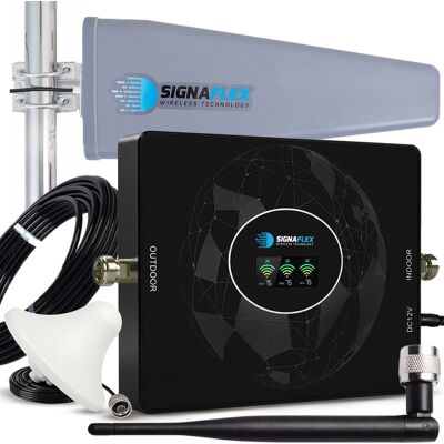 Signaflex Wzmacniacz Sygnału Telefonu Gsm 2g Internetu 3g 4g Lte Zestaw + Anteny 15m Signaflex Wzmacniacz Sygnału Telefonu Gsm 2g Internetu 3g 4g Lte Zestaw + Anteny 15m