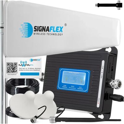 Signaflex Zestaw Wzmacniacz Sygnału Internetu Telefonu 4g Lte Gsm/dcs Lcd3000 + Antena T1 20dbi 10m + 2x Grzybek + Bat Signaflex Zestaw Wzmacniacz Sygnału Internetu Telefonu 4g Lte Gsm/dcs Lcd3000 + Antena T1 20dbi 10m + 2x Grzybek + Bat