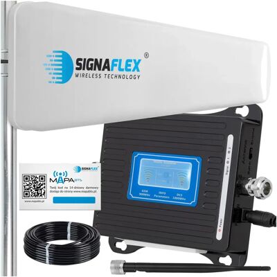 Signaflex Zestaw Wzmacniacz Sygnału Internetu Telefonu 4g Lte Gsm/dcs Lcd3000 + Antena T1 20dbi 10m + Bat Signaflex Zestaw Wzmacniacz Sygnału Internetu Telefonu 4g Lte Gsm/dcs Lcd3000 + Antena T1 20dbi 10m + Bat
