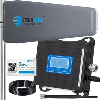 Signaflex Zestaw Wzmacniacz Sygnału Internetu Telefonu 4g Lte Gsm/dcs Lcd3000 + Antena T2 23dbi 10m + Bat Signaflex Zestaw Wzmacniacz Sygnału Internetu Telefonu 4g Lte Gsm/dcs Lcd3000 + Antena T2 23dbi 10m + Bat