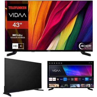 Telewizor LED 43' Telefunken D43U790B2CW Smart TV 4K VIDAA DVBT2 Bezramkowy Telewizor LED 43' Telefunken D43U790B2CW Smart TV 4K VIDAA DVBT2 Bezramkowy