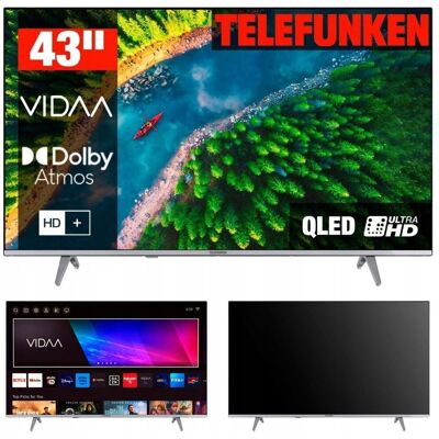 Telewizor Smart TV 43' QLED Telefunken D43Q750M8CW VIDAA 4K HDR Bezramkowy Telewizor Smart TV 43' QLED Telefunken D43Q750M8CW VIDAA 4K HDR Bezramkowy