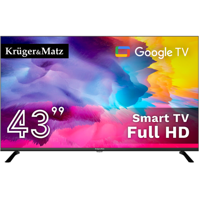 Krüger&Matz Telewizor Kruger&Matz; 43' FHD Google TV DVB-T2/S2/T/C H.265 HEVC Krüger&Matz Telewizor Kruger&Matz; 43' FHD Google TV DVB-T2/S2/T/C H.265 HEVC