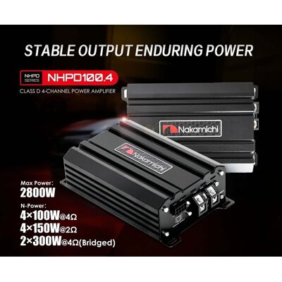 Inny producent Nakamichi Nhpd100.4 Wzmacniacz Mocy Klasy D, 4-Kanałowy Inny producent Nakamichi Nhpd100.4 Wzmacniacz Mocy Klasy D, 4-Kanałowy