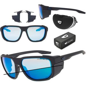 Górskie okulary z osłonkami przeciwsłoneczne fotochromowe GOG E460-2C w kat.2-4 czarny/niebieski Górskie okulary z osłonkami przeciwsłoneczne fotochromowe GOG E460-2C w kat.2-4 czarny/niebieski