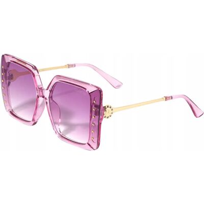 Eleganckie Okulary Przeciwsłoneczne Wysadzane Ćwiekami Nicole Lee Różowe Eleganckie Okulary Przeciwsłoneczne Wysadzane Ćwiekami Nicole Lee Różowe