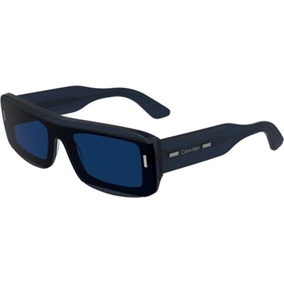 Okulary przeciwsłoneczne Calvin Klein CK24503S 438 niebieskie unisex prostokątne Okulary przeciwsłoneczne Calvin Klein CK24503S 438 niebieskie unisex prostokątne