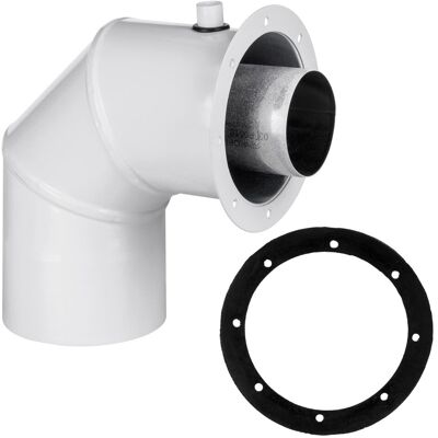 SPIROFLEX 60/100 adapter FKKPB (kolanowy) z króćcami pomiarowymi biały SPIROFLEX 60/100 adapter FKKPB (kolanowy) z króćcami pomiarowymi biały
