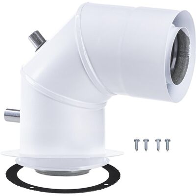 SPIROFLEX 80/125 adapter JCM kolanowy z króćcami pomiarowymi biały SPIROFLEX 80/125 adapter JCM kolanowy z króćcami pomiarowymi biały