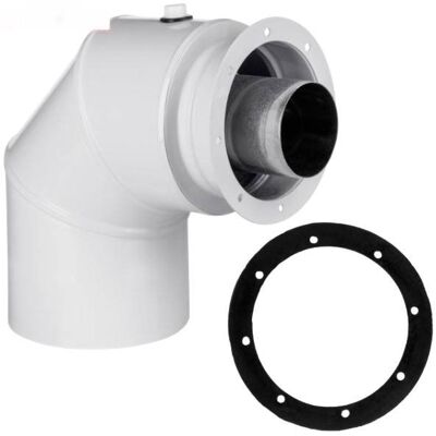 SPIROFLEX Adapter F kolanowy 60/100-80/125 z króćcami biały SPIROFLEX Adapter F kolanowy 60/100-80/125 z króćcami biały