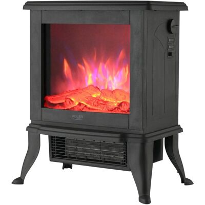 Adler AD 7754 Kominek Elektryczny z Efektem 3D Płomienia, 1000W/1800W, Czarny, Cichy, Przenośny, Zabezpieczenie Przed Przegrzaniem Adler AD 7754 Kominek Elektryczny z Efektem 3D Płomienia, 1000W/1800W, Czarny, Cichy, Przenośny, Zabezpieczenie Przed Przegrzaniem