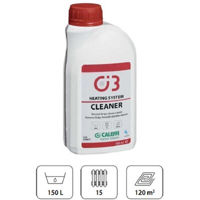 Caleffi C3 Cleaner Do Instalacji C.O. 500ml (150 Litrów Wody Instalacyjnej, Około 15 Grzejników Lub 120m2 Podłogówki) 570911 Caleffi C3 Cleaner Do Instalacji C.O. 500ml (150 Litrów Wody Instalacyjnej, Około 15 Grzejników Lub 120m2 Podłogówki) 570911