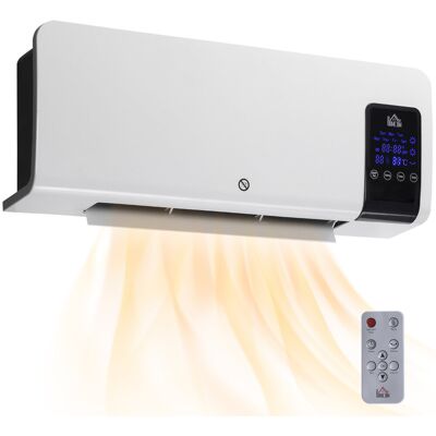 Ceramiczny grzejnik ścienny HOMCOM 2000 W z pilotem, 2 tryby ogrzewania, wyświetlacz LED, 12-godzinny timer, do salonu, sypialni, łazienki i biura Ceramiczny grzejnik ścienny HOMCOM 2000 W z pilotem, 2 tryby ogrzewania, wyświetlacz LED, 12-godzinny timer, do salonu, sypialni, łazienki i biura